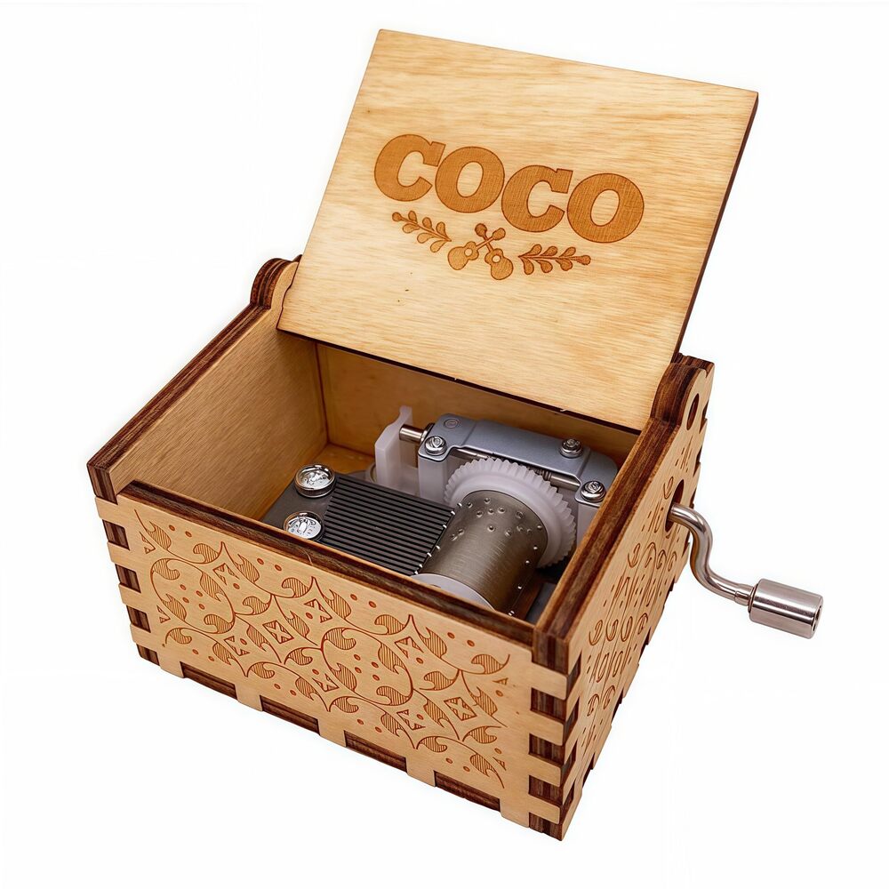 6785 Hand Crank Music Box Remember Me | Wood 18 Note Vintage Engraved